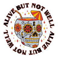 Load image into Gallery viewer, Alive But Not Well Sugar Skull Sticker
