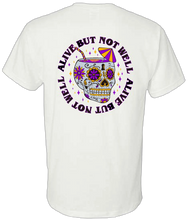 Load image into Gallery viewer, Alive But Not Well White Sugar Skull Shirt
